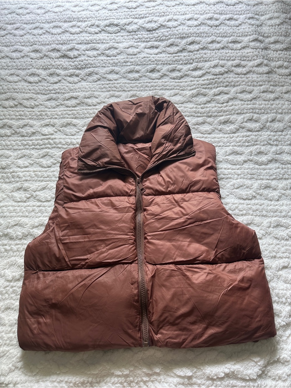 Puffer Vest in Warm Brown